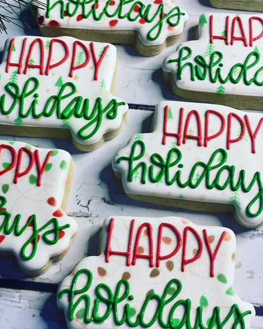 Happy Holidays Sugar Cookie